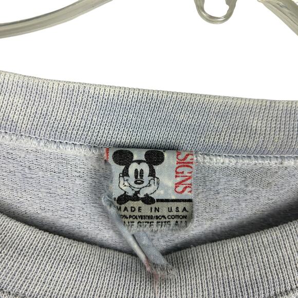 Vintage Disney Long Sleeve Mickey Mouse Graphic Disneyland 80s Worn Sweatshirt L - Picture 4 of 4